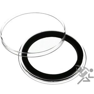 (4) Air-Tite 38mm Black Ring Coin Holder Capsules